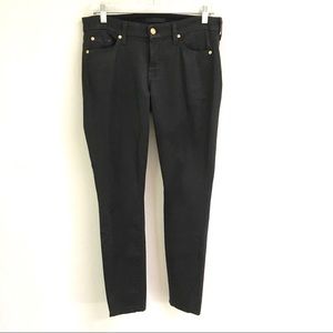 7 For All Mankind black waxed skinny jeans 30